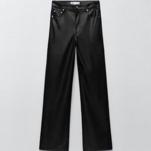 NWT Zara Full Length Faux Leather The 90’s Pants